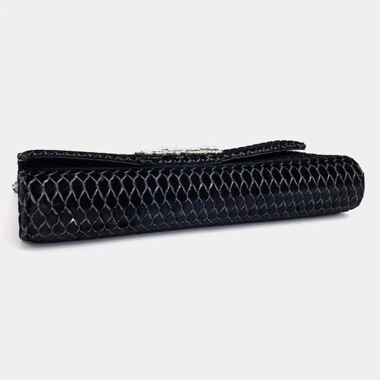 Pre Owned Roger Vivier Black Velvet Velvet Crossbody Bag
