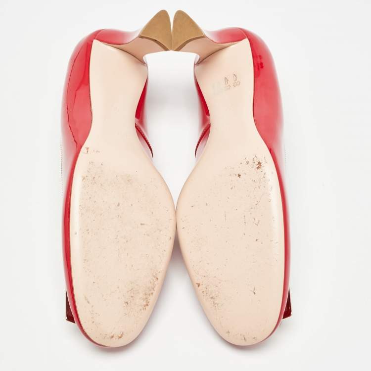 Pre Owned Roger Vivier Red Patent Belle Pumps Size 39