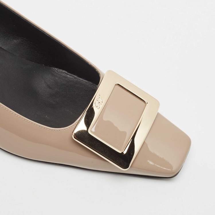 مملوكة مسبقًا Roger Vivier Beige Patent Leather Belle Vivier Pumps Size 41