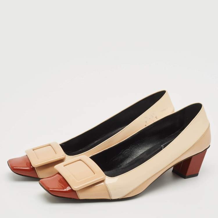 Pre Owned Roger Vivier Multicolor Patent Leather Belle Pumps Size 36.5