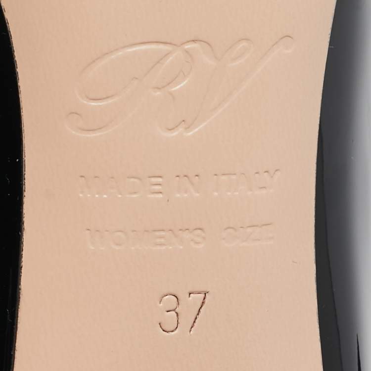 مملوكة مسبقًا Roger Vivier Black Patent Leather Belle Vivier Block Heel Pumps Size 37