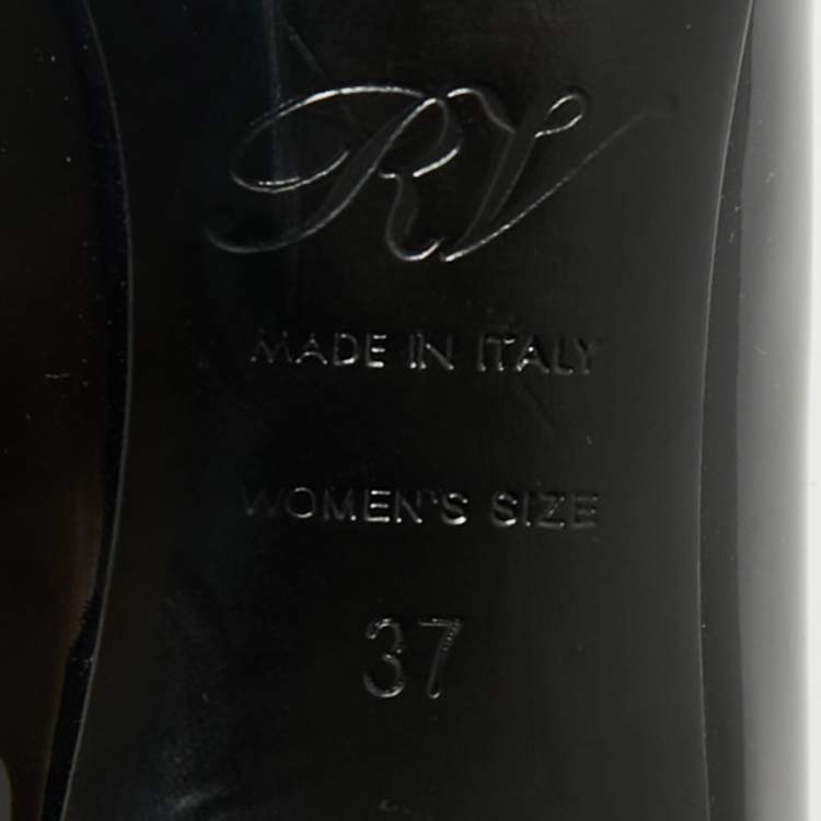 Pre Owned Roger Vivier Black Patent Leather Trompette Pumps Size 37