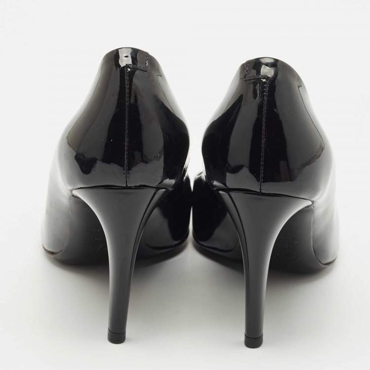 Pre Owned Roger Vivier Black Patent Leather Trompette Pumps Size 38