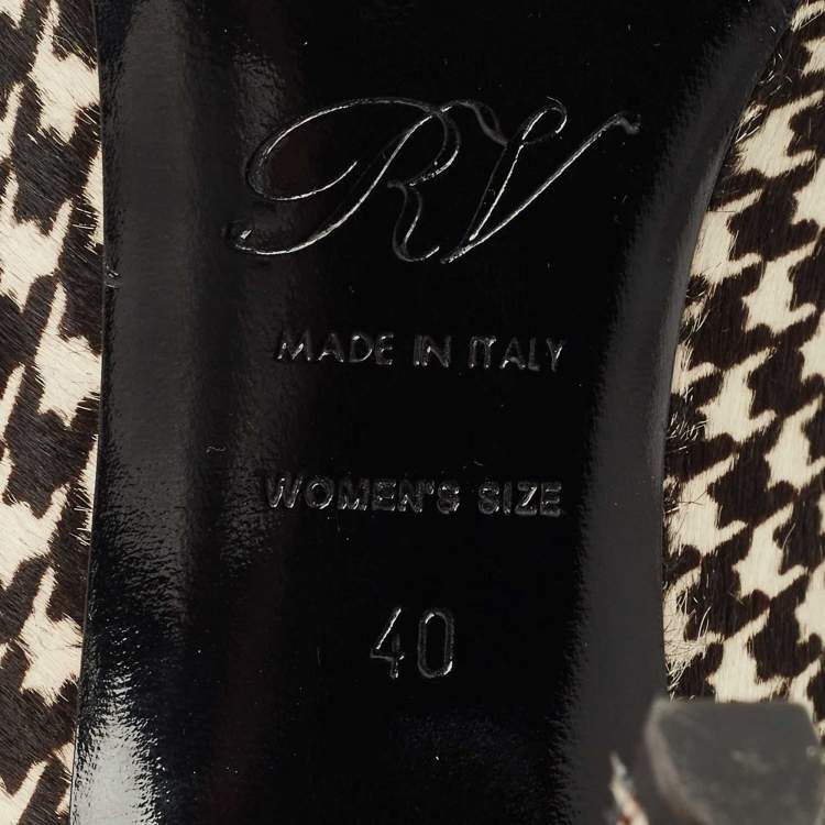 مملوكة مسبقًا Roger Vivier Brown/Cream Calf Hair Trompette Pumps Size 40
