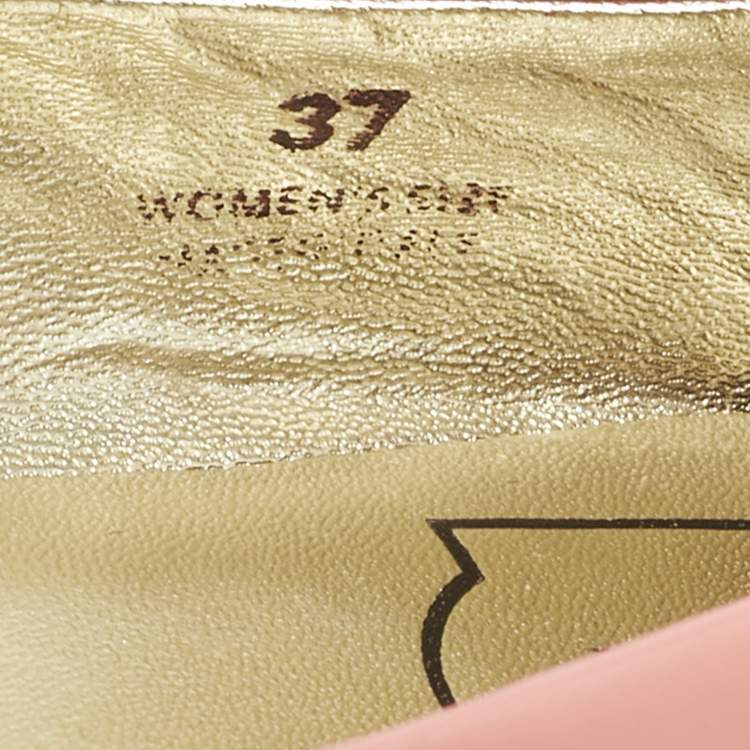 Pre Owned Roger Vivier Pink Patent Leather Gommette Ballet Flats Size 37