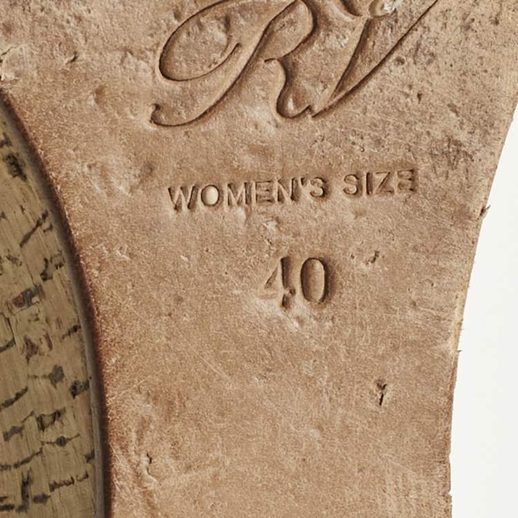 Pre Owned Roger Vivier Black Leather Buckle Wedge Slingback Sandals Size 40