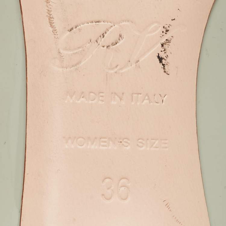 Pre Owned Roger Vivier Grey Patent Leather Trompette Pumps Size 36