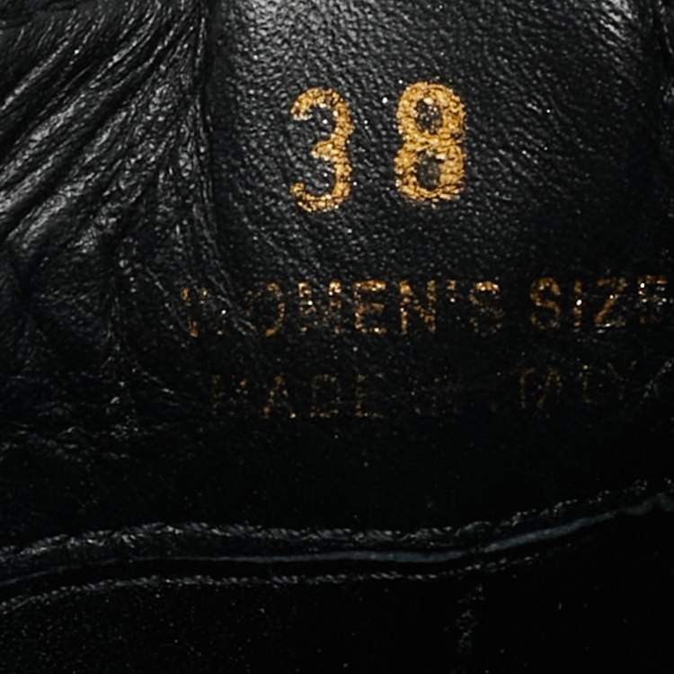 Pre Owned Roger Vivier Black Leather Buckle Ankle Length Boots Size 38