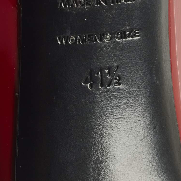 Pre Owned Roger Vivier Belle Vivier Size 41.5 Red Patent Leather Block Heel Pumps