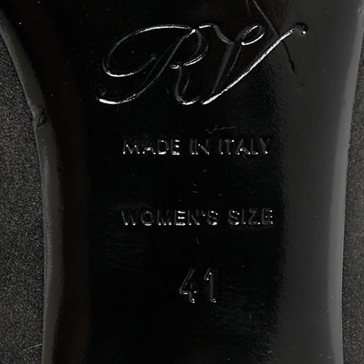Pre Owned Roger Vivier Trompette Size 41 Black Satin Pumps