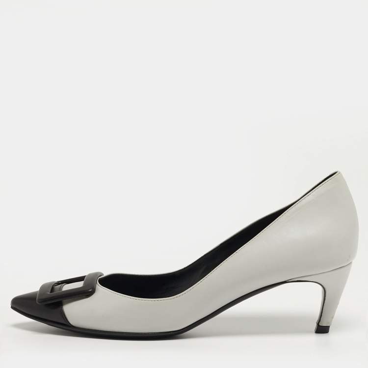 مملوكة مسبقًا Roger Vivier Belle Vivier Trompette Size 35 Grey/Black Leather Pumps