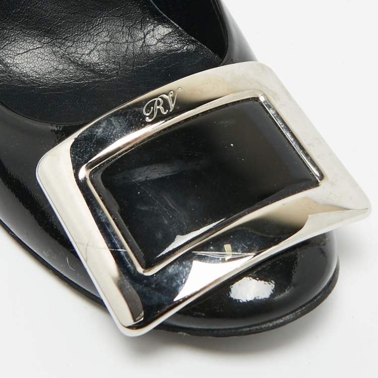مملوكة مسبقًا Roger Vivier Trompette Size 37 Black Patent Leather Pumps