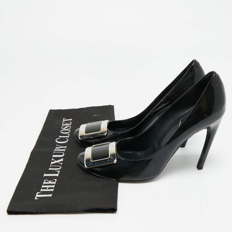 مملوكة مسبقًا Roger Vivier Trompette Size 37 Black Patent Leather Pumps
