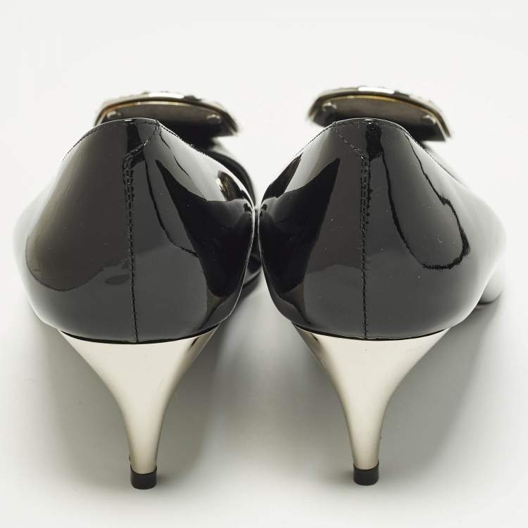 مملوكة مسبقًا Roger Vivier Sexy Choc Size 35 Black Patent Leather Pumps