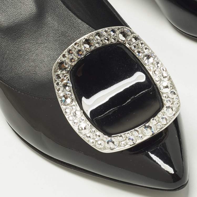 مملوكة مسبقًا Roger Vivier Sexy Choc Size 35 Black Patent Leather Pumps