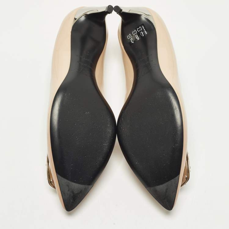 Pre Owned Roger Vivier Belle Vivier Trompette Size 35 Beige Patent Leather Pumps