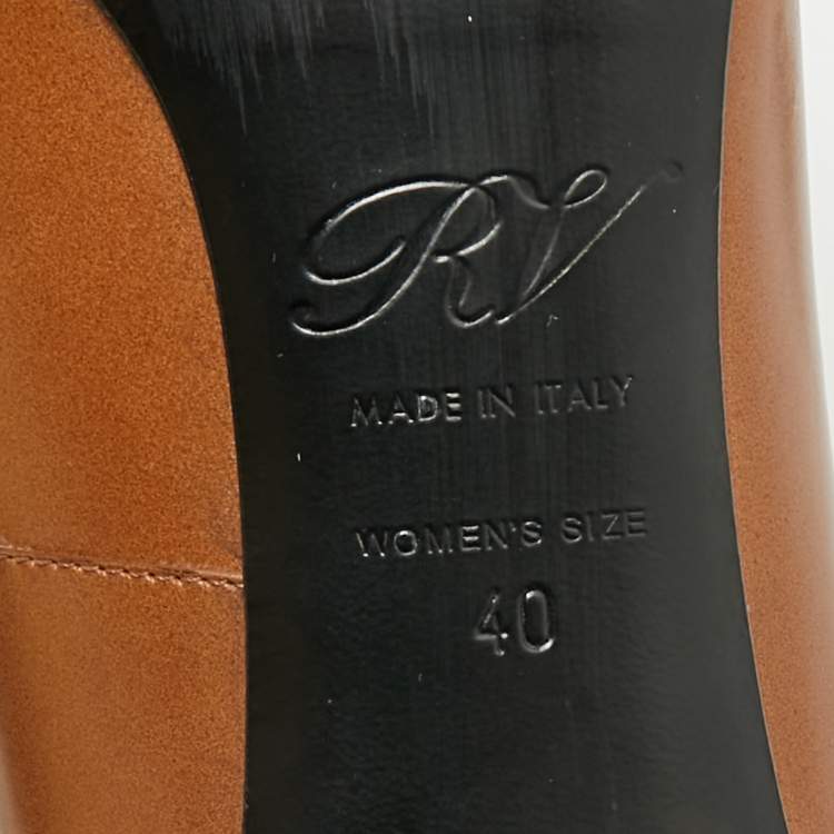 Pre Owned Roger Vivier Trompette Size 40 Brown Leather Pumps
