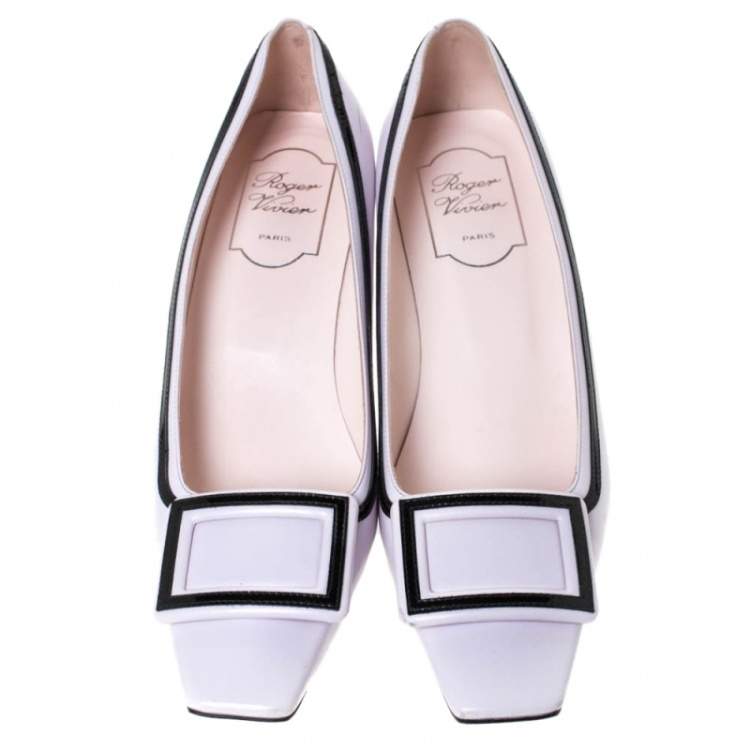 Pre Owned Roger Vivier Pale Pink Leather Buckle Pumps Size 38