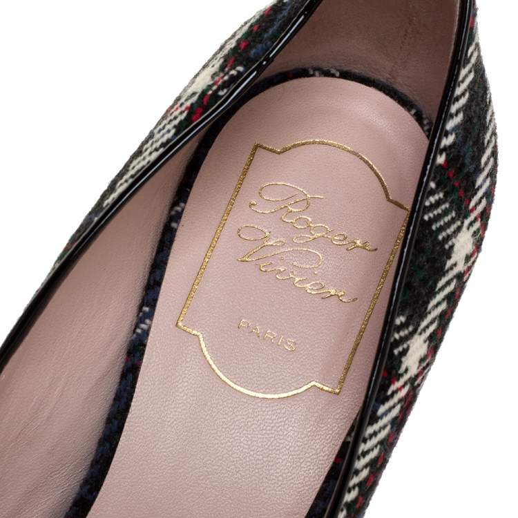 Pre Owned Roger Vivier Multicolor Tweed Fabric Trompette Buckle Pumps Size 39