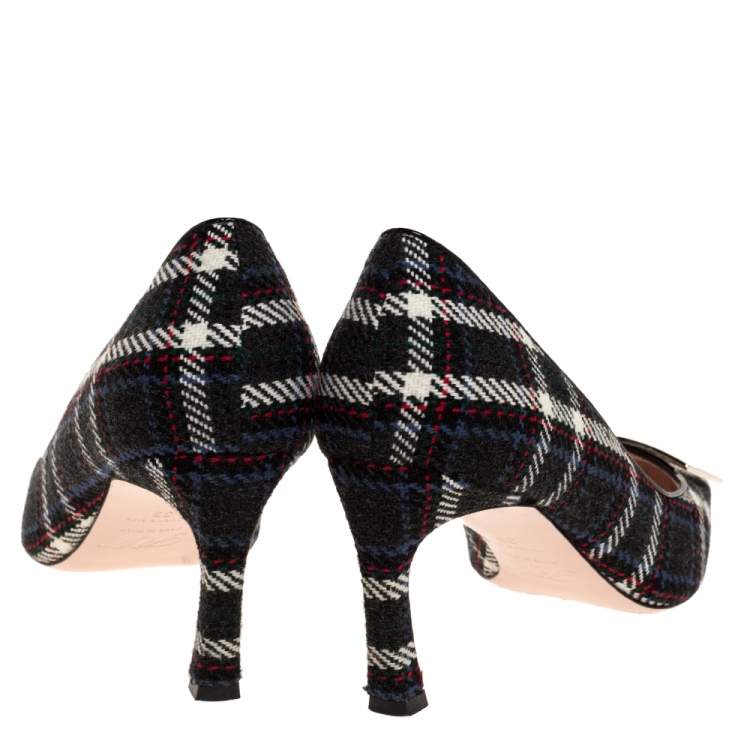 Pre Owned Roger Vivier Multicolor Tweed Fabric Trompette Buckle Pumps Size 39