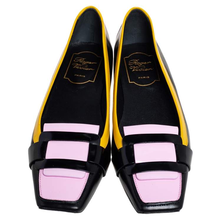 مملوكة مسبقًا Roger Vivier Multicolor Patent Leather Ballet Flats Size 37