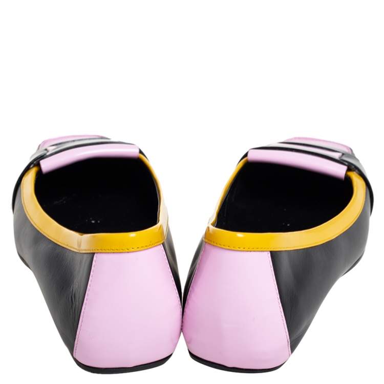 مملوكة مسبقًا Roger Vivier Multicolor Patent Leather Ballet Flats Size 37