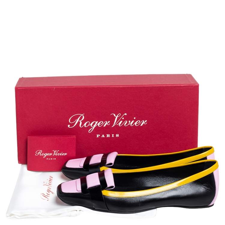 مملوكة مسبقًا Roger Vivier Multicolor Patent Leather Ballet Flats Size 37