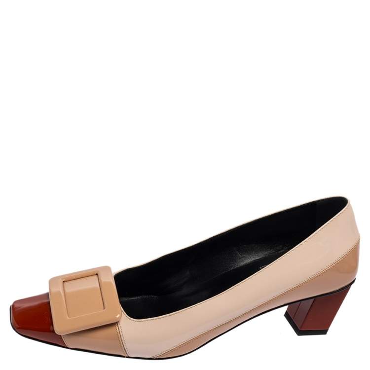 Pre Owned Roger Vivier Multicolor  Patent Leather Belle Pumps Size 36.5