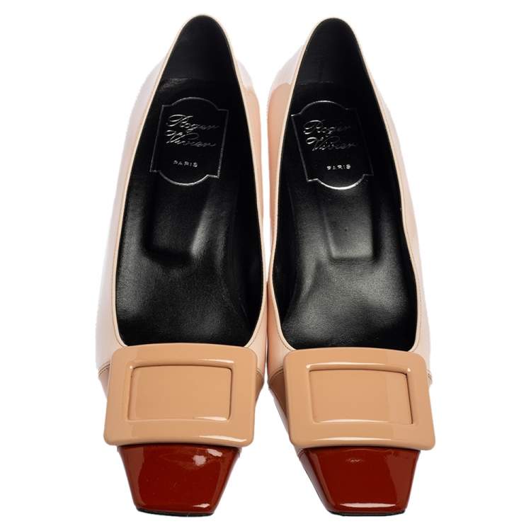 Pre Owned Roger Vivier Multicolor  Patent Leather Belle Pumps Size 36.5