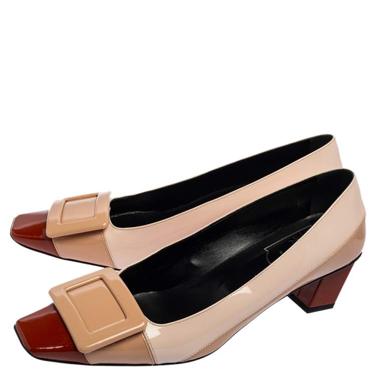 Pre Owned Roger Vivier Multicolor  Patent Leather Belle Pumps Size 36.5