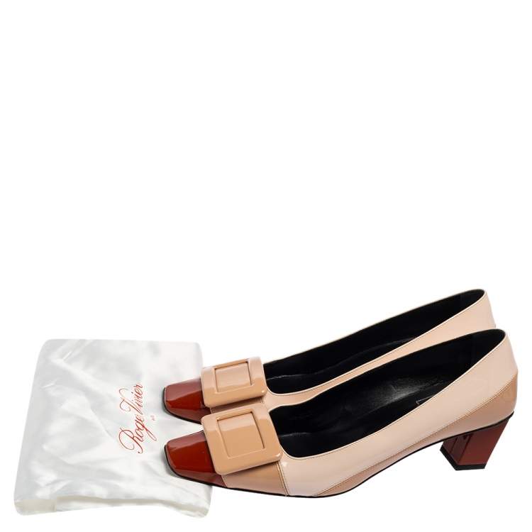 Pre Owned Roger Vivier Multicolor  Patent Leather Belle Pumps Size 36.5