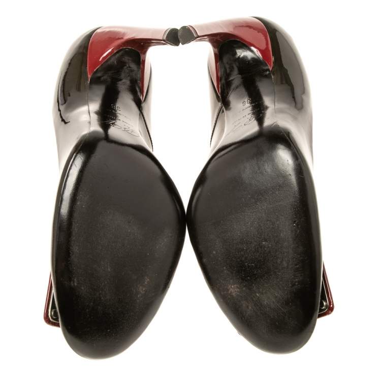 Pre Owned Roger Vivier  Multicolor Patent Leather Pumps Size 38