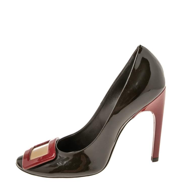 Pre Owned Roger Vivier  Multicolor Patent Leather Pumps Size 38