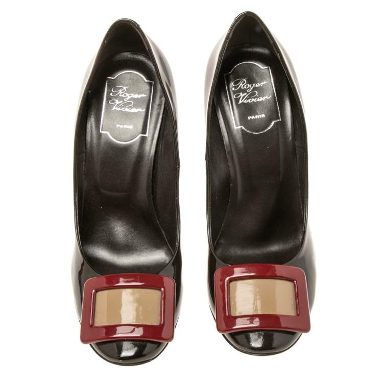 Pre Owned Roger Vivier  Multicolor Patent Leather Pumps Size 38