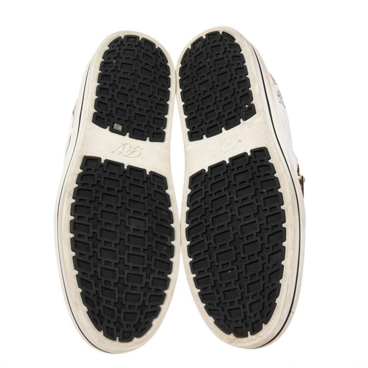Pre Owned Roger Vivier White  Leather Sneaky Viv Zip-Up Sneakers Size 37