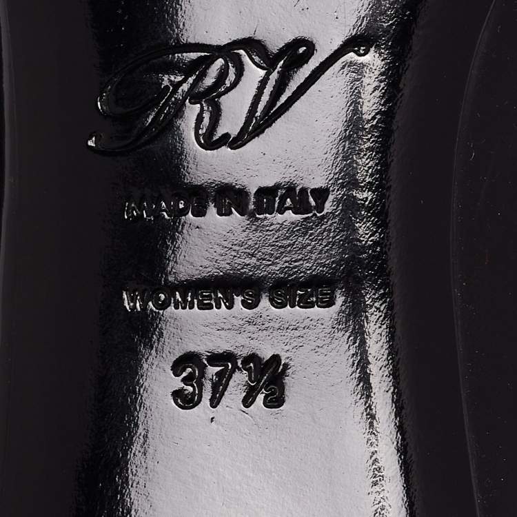 Pre Owned Roger Vivier Black Patent Leather Belle Pumps Size 37.5