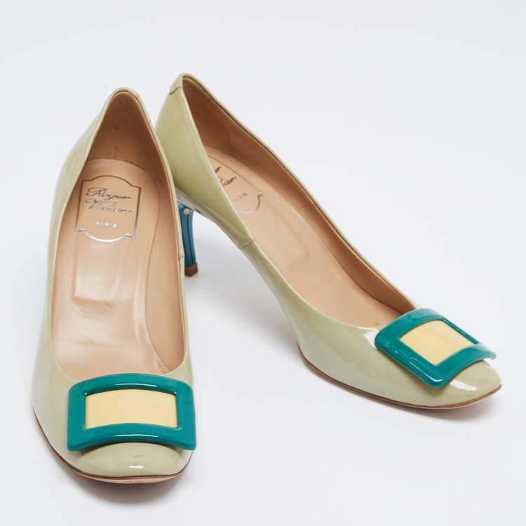 Pre Owned Roger Vivier Multicolor Patent Leather Pumps Size 39