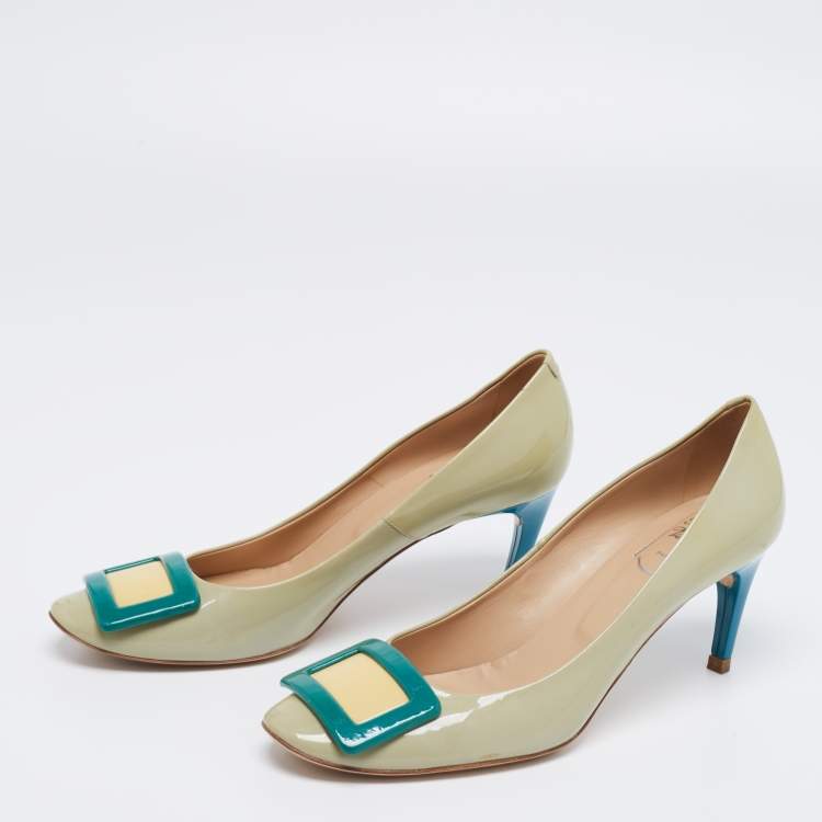 Pre Owned Roger Vivier Multicolor Patent Leather Pumps Size 39