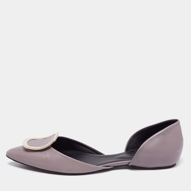 フラットシューズ ROGER VIVIER Woman Ballet flats Dove Grey RVW57527920NK0 Gommettine Ballerinas in leather Off White Woman