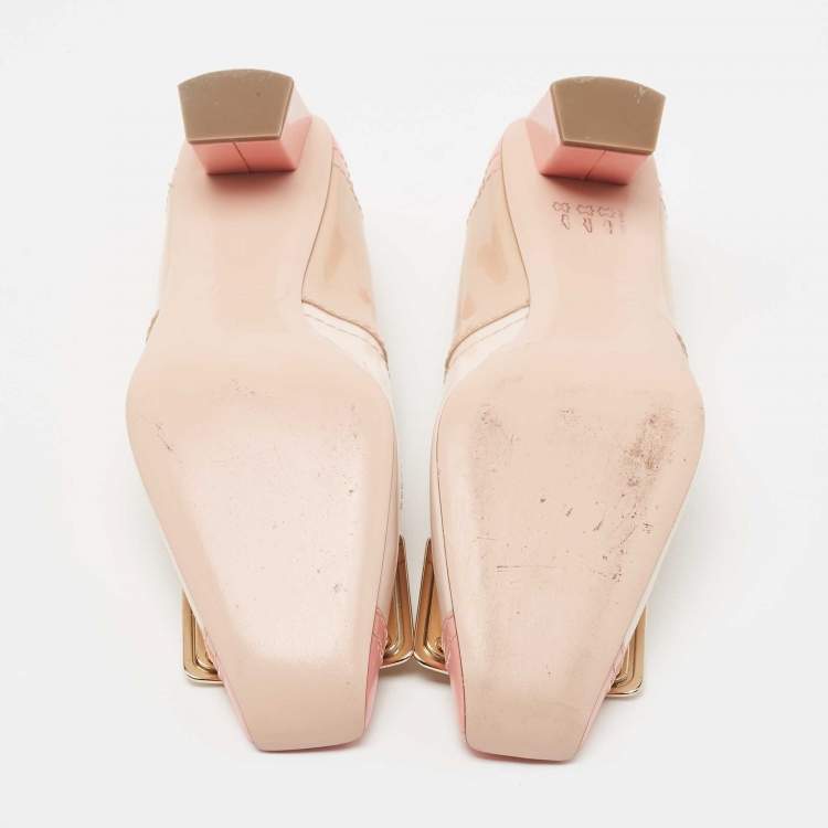 Pre Owned Roger Vivier Multicolor Patent Leather Trompette Color Block Pumps Size 35