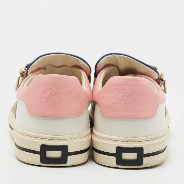 Pre Owned Roger Vivier Multicolor Leather Sneaky Viv Zip Sneakers Size 39