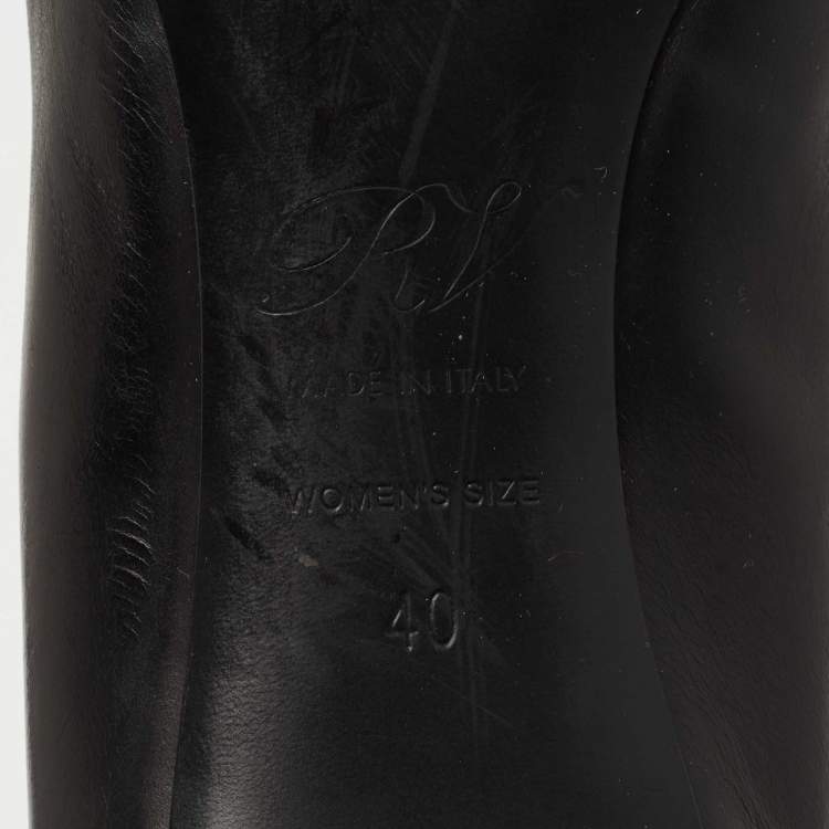 Pre Owned Roger Vivier Black Leather Trompette Pumps Size 40 
