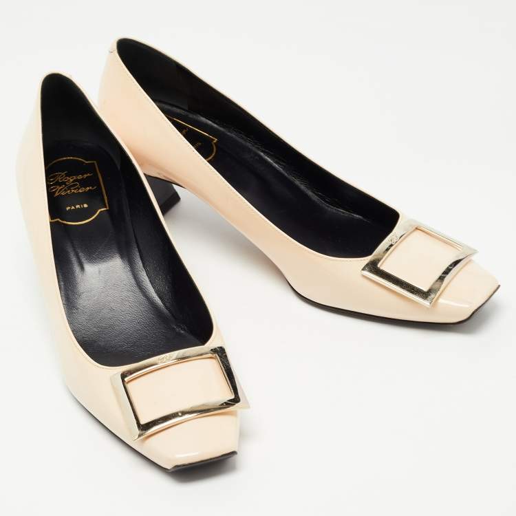 Pre Owned Roger Vivier Light Pink Patent Leather Trompette Pumps Size 40