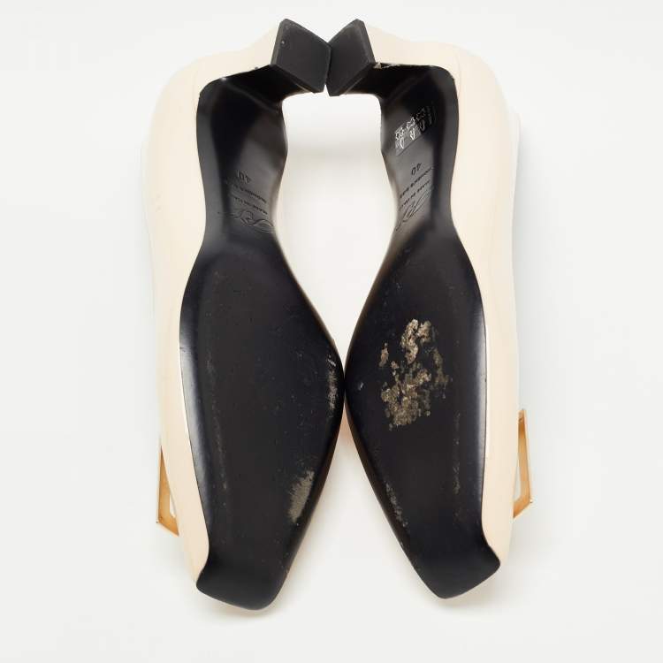 Pre Owned Roger Vivier Light Pink Patent Leather Trompette Pumps Size 40