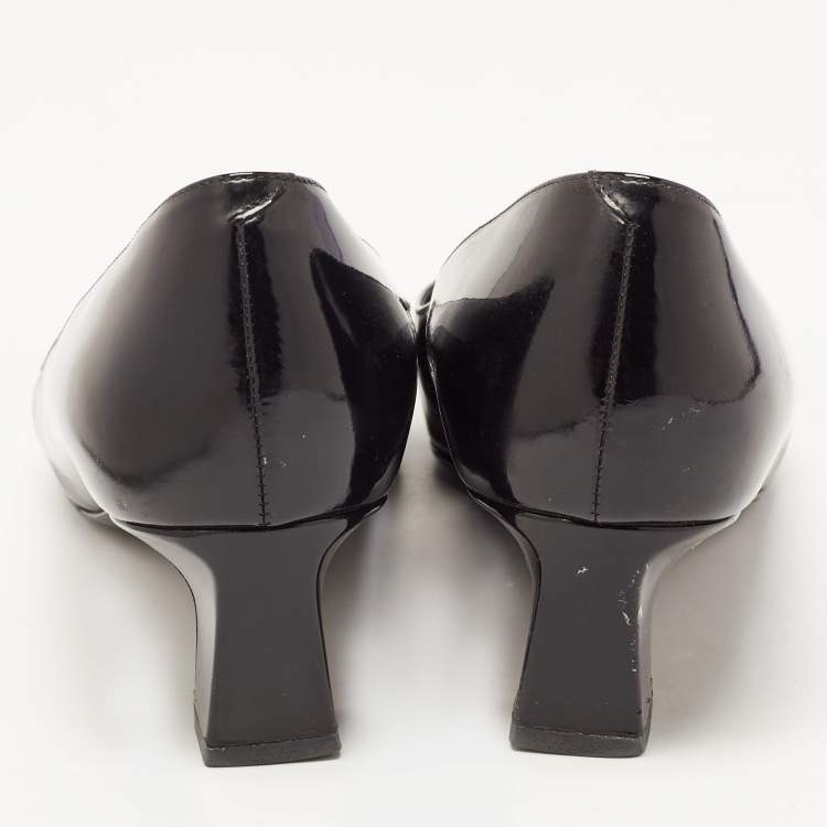 Pre Owned Roger Vivier Black Patent Leather Belle Vivier Pumps Size 41