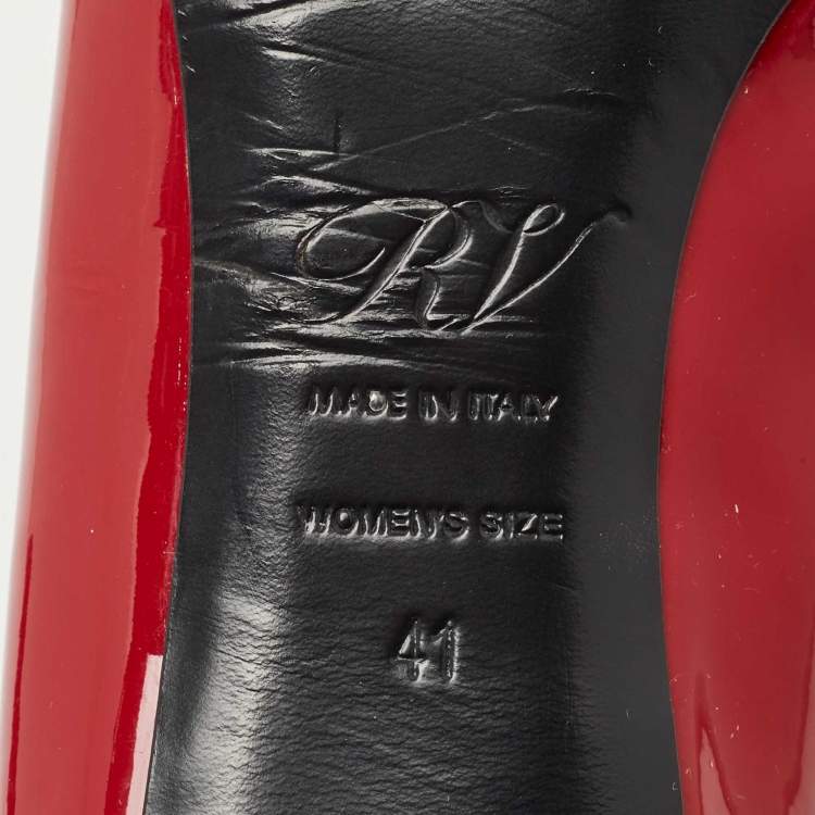 Pre Owned Roger Vivier Dark Red Patent Leather Belle Vivier Pumps Size 41