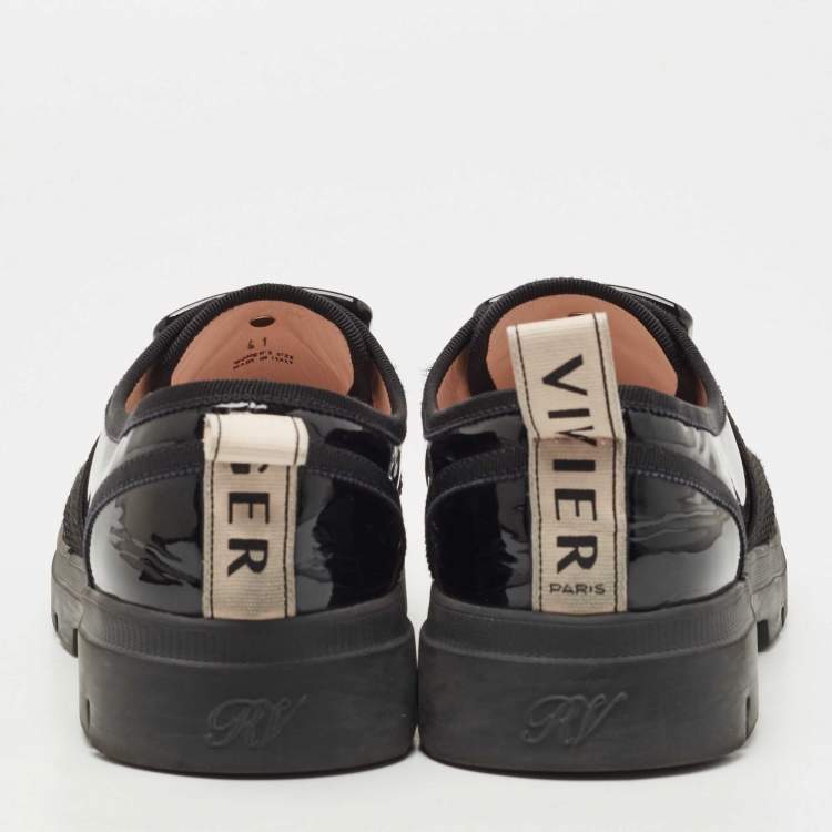 Pre Owned Roger Vivier Black Patent Leather Desert Lacquered Buckle Slip On Derby Size 41