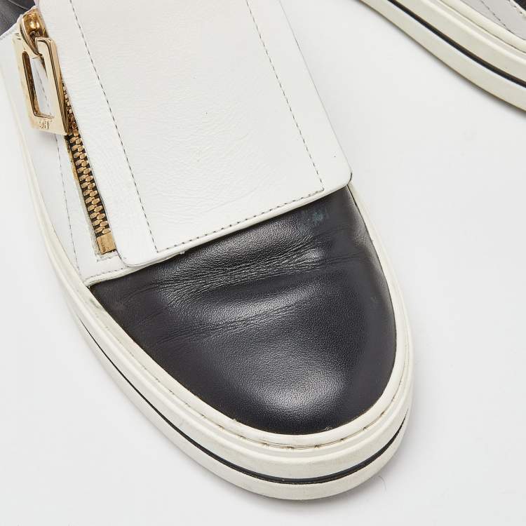 Pre Owned Roger Vivier Tricolor Leather Sneaky Viv Zip Sneakers Size 36