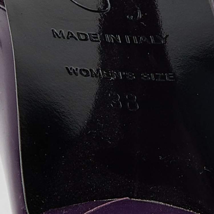 Pre Owned Roger Vivier Purple Patent Leather Pumps Size 38
