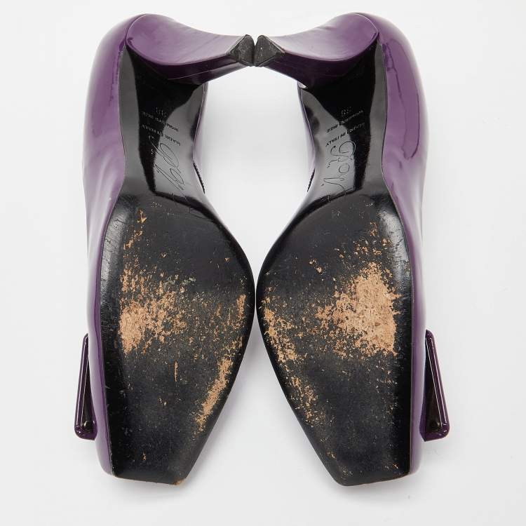 Pre Owned Roger Vivier Purple Patent Leather Pumps Size 38